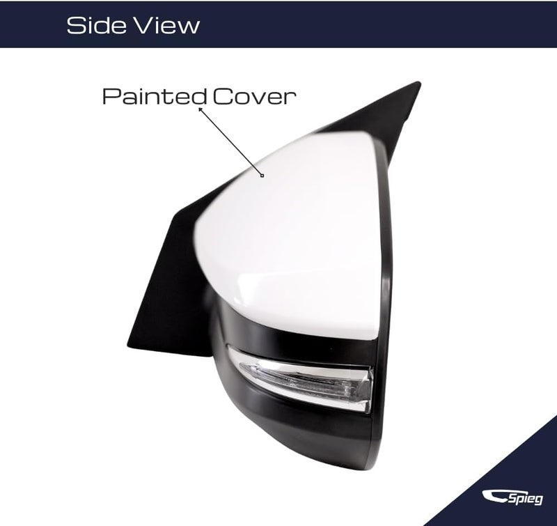 Spieg Driver Side Mirror for 2013-2015 Toyota RAV4 - Left Side View Mirror Assembly with Power Adjustment, Heated Turn Signal Light, Manual Fold, Painted White - Image 4