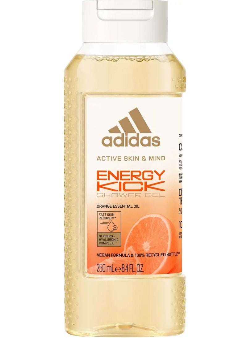 Adidas Active Skin And Mind Energy Kick Shower Gel 250ml - Image 1
