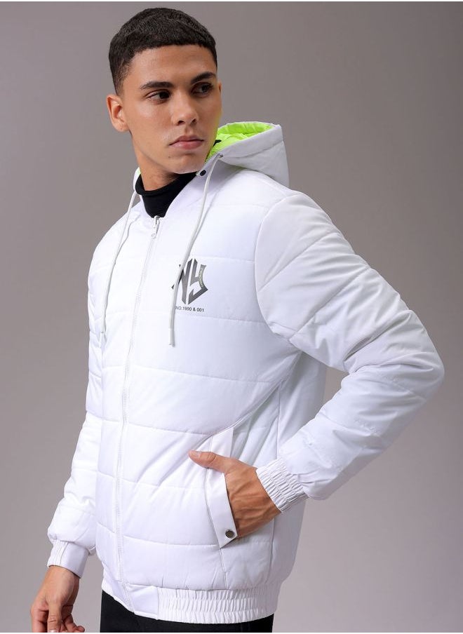 The Indian Garage Co Men Slim Fit Graphic Reversible Puffer Jackets  - Image 4
