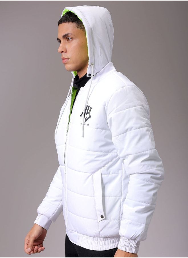The Indian Garage Co Men Slim Fit Graphic Reversible Puffer Jackets  - Image 5