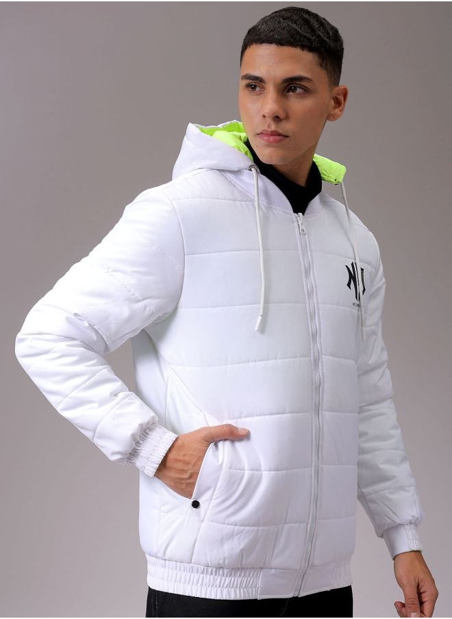 The Indian Garage Co Men Slim Fit Graphic Reversible Puffer Jackets  - Image 3