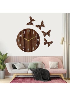 Yami Yami MDF Wood Analog 25 cm X 25 cm Wall Clock (Brown, Without Glass, Small Size) | Wall Clock 001 Wenge -1  - Image 1