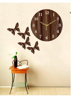 Yami Yami MDF Wood Analog 25 cm X 25 cm Wall Clock (Brown, Without Glass, Small Size) | Wall Clock 001 Wenge -1  - Image 4