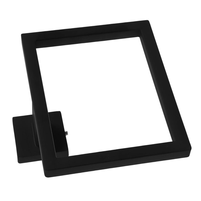 Stainless Steel Matte Black Square Towel Ring Holder Thickened Wall Mounted Bathroom Rack - Image 2
