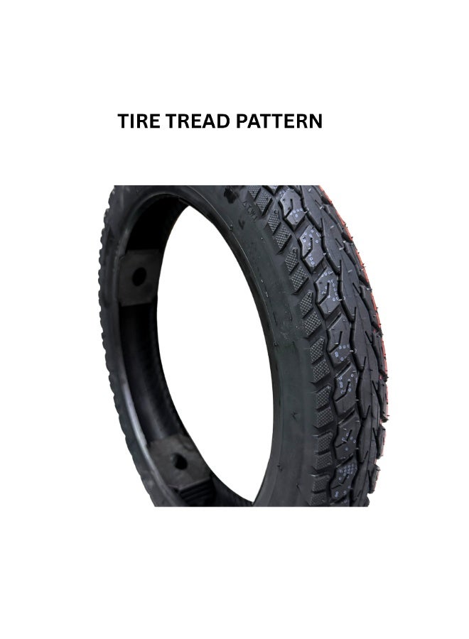 V-Tovic Tires 16×2.50 Tubeless Tire (66-305) Heavy Duty Electric Scooter & E-Bike Tyre for Delivery Bikes Black - Image 3