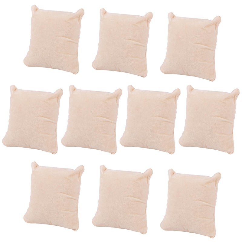AUEAR 10 Pack Beige Velvet Watch Pillows Small Jewelry Displays Pillow Bracelet Bangle Cushions Display for Gift Box