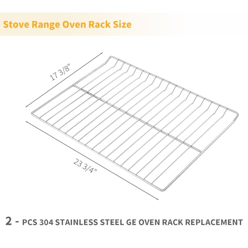 Allstare WB48T10095 Oven Rack Replacement Parts for GE Profile Spectra XL44 Oven Wire Rack 23.7" x 17.4" 304 Stainless Steel Hotpoint GE Gas Stove Range Oven Parts Ocen Shelf Rack-Flat 2 Pcs - Image 3