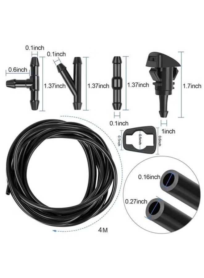 Ailily Windshield Washer Hose Kit, 5M Hose +12 Connectors +2 Fan Nozzles +2 Gaskets  - Image 2