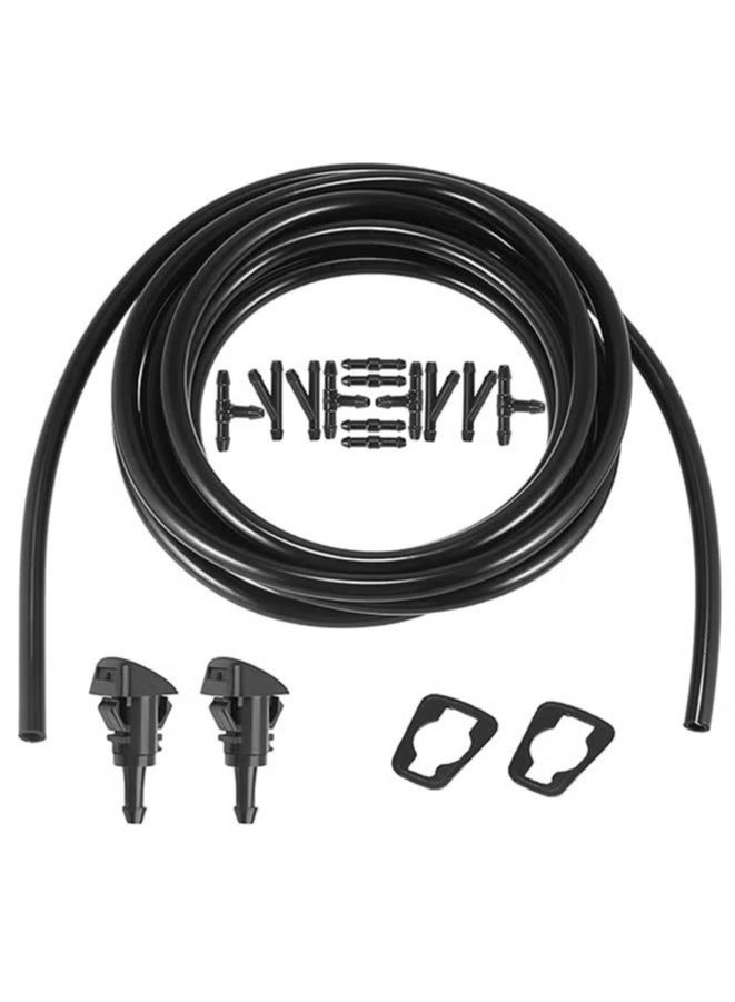 Ailily Windshield Washer Hose Kit, 5M Hose +12 Connectors +2 Fan Nozzles +2 Gaskets  - Image 1