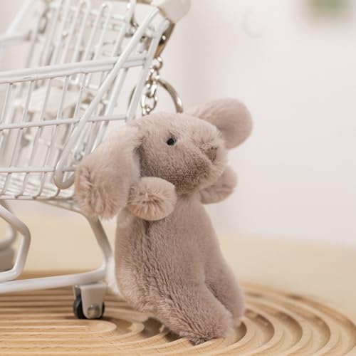 Zitokin Cute Bunny Plush Keychain, Mini Rabbit Bag Charms, 3.5" Inch Purse Charms for Handbag Backpack Pendant Gift for Women (Gray Pink) - Image 3