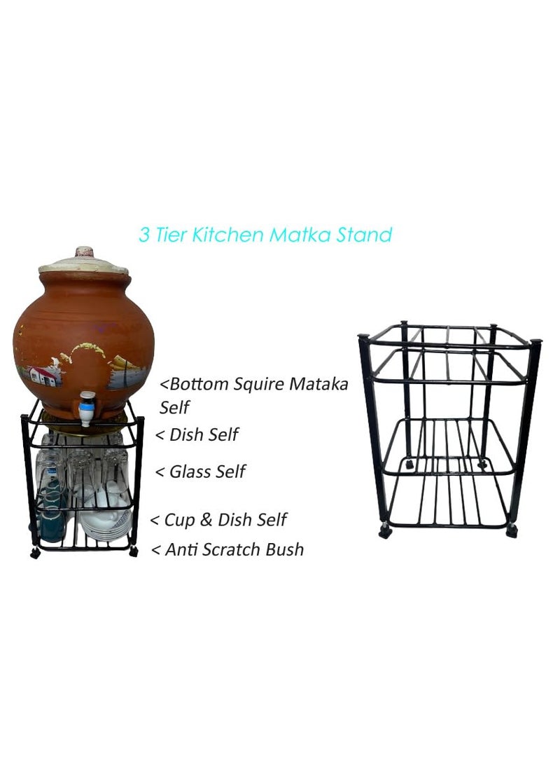 A to Z Hub A to Z Hub Gt Metal Square 3Tier Water Pot Stand Organize With Style Securely Cradle Pots BuiltIn Dish And Glass Storage Durable Adjustable AntiScratch Countertop Tiered Shelf  - Image 3