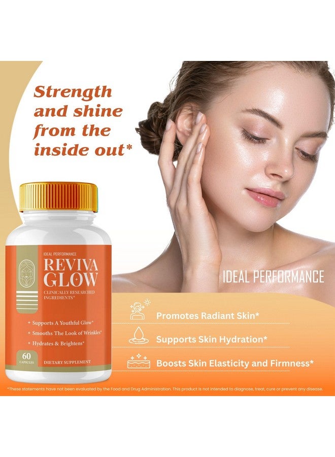 IDEAL PERFORMANCE Reviva Glow Capsules, RevivaGlow Supports Natural Healthy and Glowing Skin Pills - Maximum Strength, Reviva Glow Vitamin Supplement Support Pills, RevivaGlow Support Capsules Reviews (60 Capsules) - Image 4