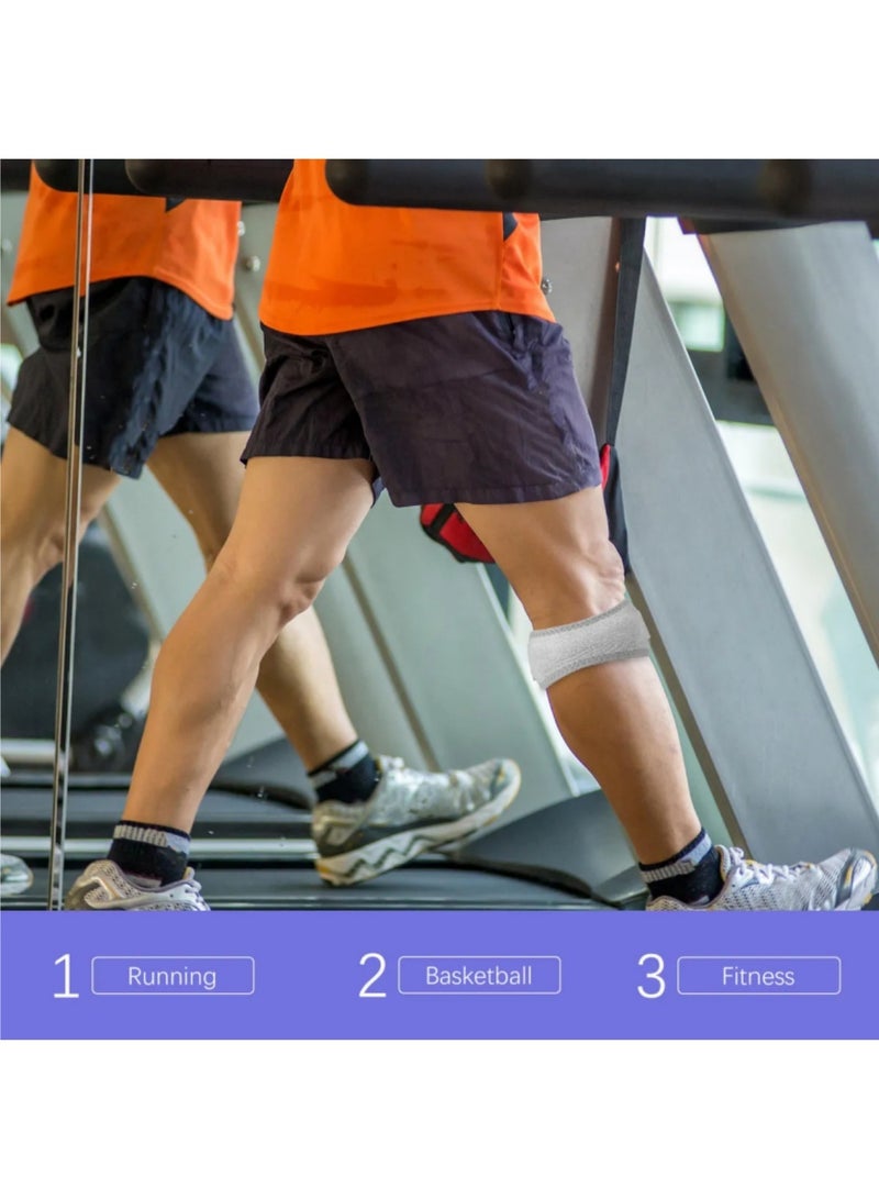 ممون 2 قطعة دعامات للركبة لآلام الركبة للنساء والرجال، دعامة للركبة لتخفيف آلام الركبة، حزام ضغط للركبة لتمرين رفع الأثقال، القرفصاء والجري والتنس （رمادي） - Image 3