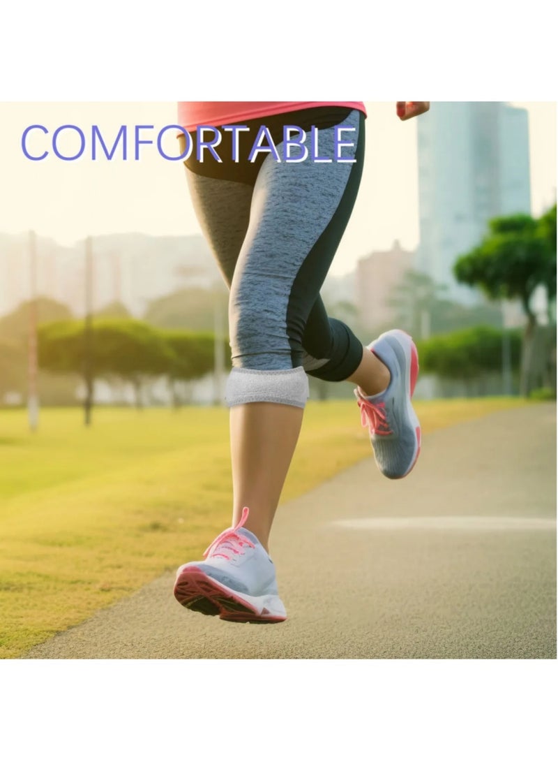 ممون 2 قطعة دعامات للركبة لآلام الركبة للنساء والرجال، دعامة للركبة لتخفيف آلام الركبة، حزام ضغط للركبة لتمرين رفع الأثقال، القرفصاء والجري والتنس （رمادي） - Image 4