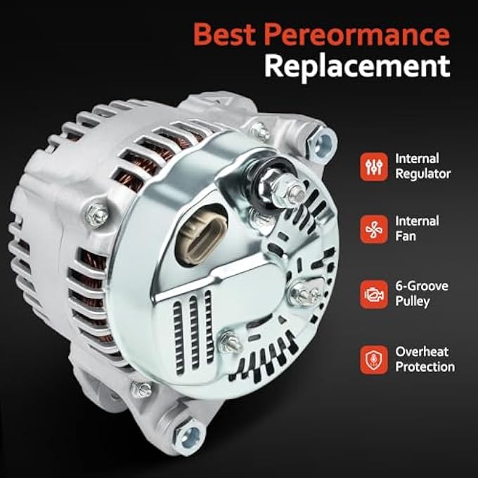 Grezuton Alternator Replacement For 2006-2012 Kia Hyundai 3.3 3.8L V6,06-11 Azera,2007-2009 Santa Fe Sonata, 07-10 Entourage Veracruz,06-09 Sedona,2010-2011 Borrego,2007-2009 Kia Sorento,11191N,102211-3102 - Image 5
