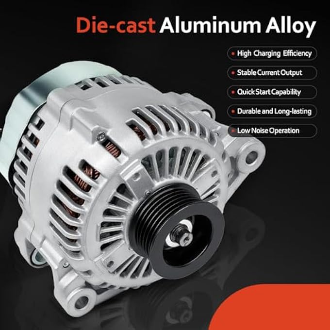 Grezuton Alternator Replacement For 2006-2012 Kia Hyundai 3.3 3.8L V6,06-11 Azera,2007-2009 Santa Fe Sonata, 07-10 Entourage Veracruz,06-09 Sedona,2010-2011 Borrego,2007-2009 Kia Sorento,11191N,102211-3102 - Image 4