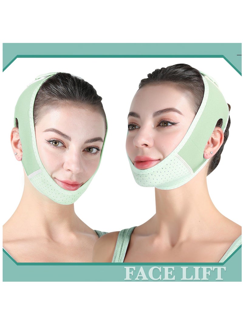 Face Lifting Belt, Facial Lifting Bandage Strap Face Lift Band with Breathable Vents, Chin Up Face Lifting Comfy V Shaped Belt Outline Lifting Shaping Face Bandage - Image 2
