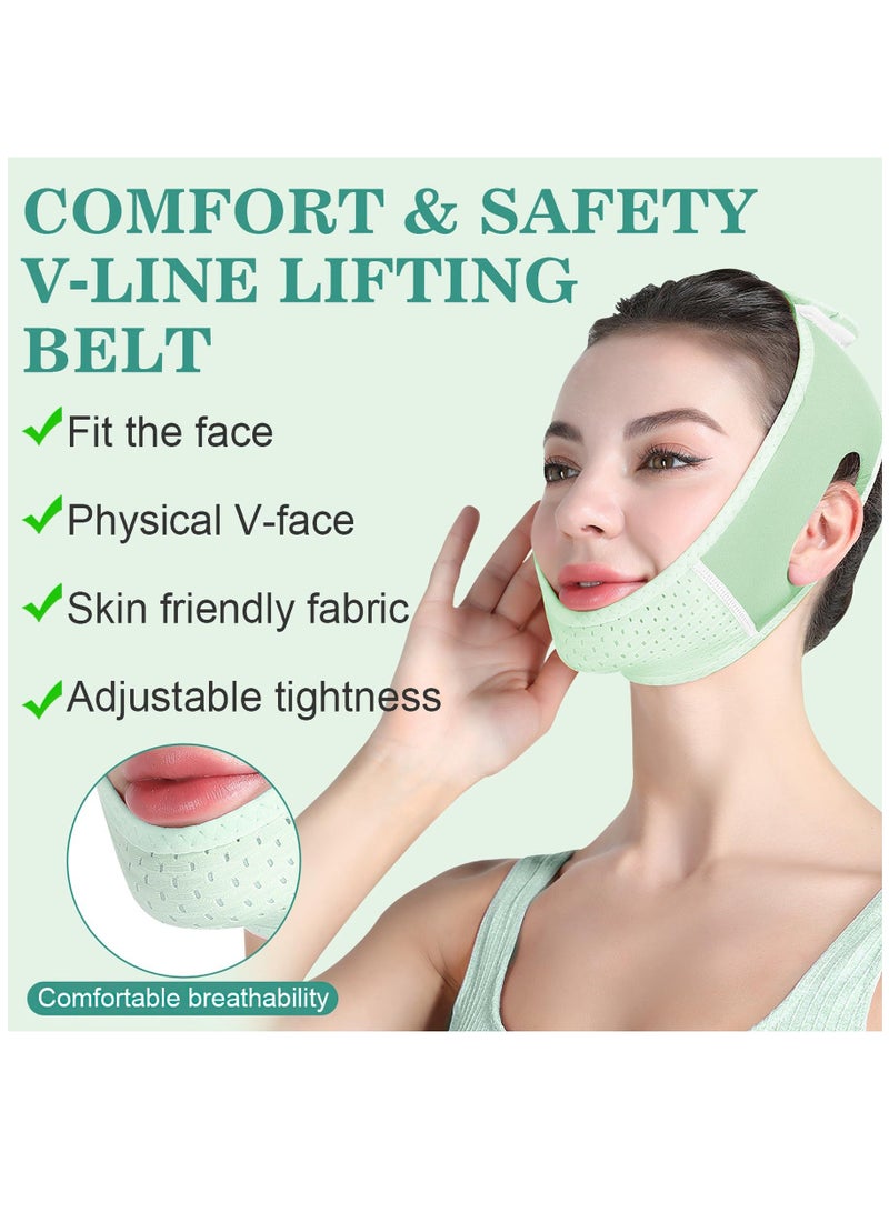Face Lifting Belt, Facial Lifting Bandage Strap Face Lift Band with Breathable Vents, Chin Up Face Lifting Comfy V Shaped Belt Outline Lifting Shaping Face Bandage - Image 5