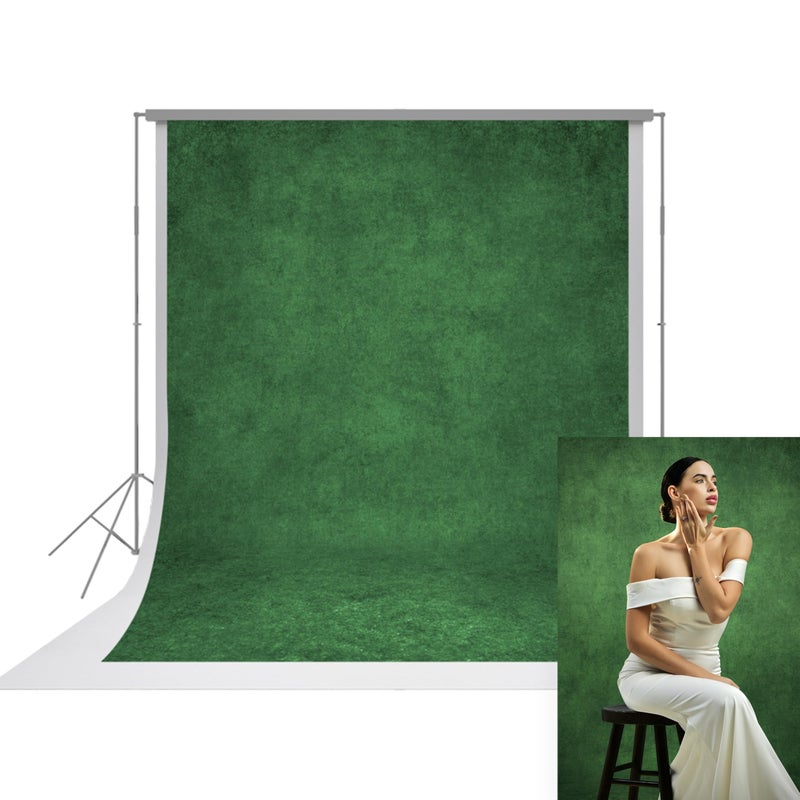 UrcTepics 8Ã—10 ft Green Fabric Photo Backdrops, Classic Abstract Texture Backdrop for Headshots and Portraits, Vintage Photography Background for Studio and Events. - Image 1