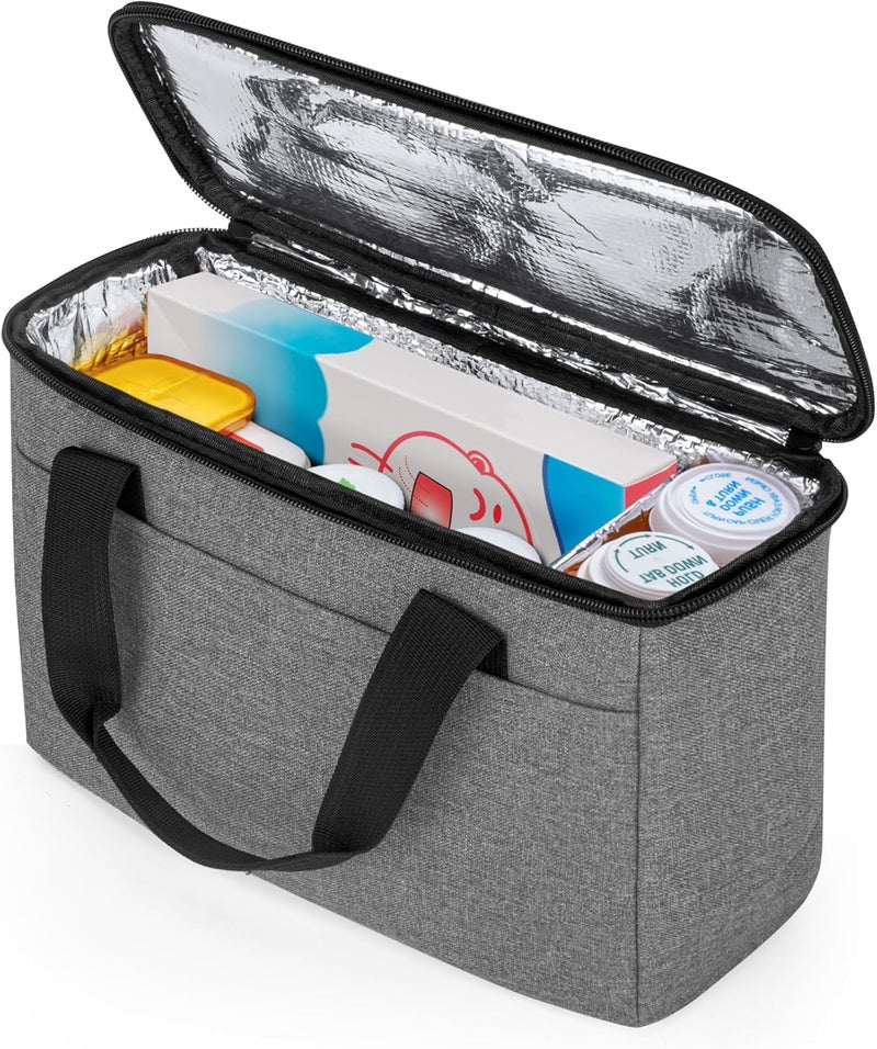 Trunab First Aid Bag Empty Small Medicine Storage Case Insulated Medication Cooler Bag Travel Pill Bottle Organizer for Prescription Insulin Supplements or Medical Supplies GreyBag Only - Image 1