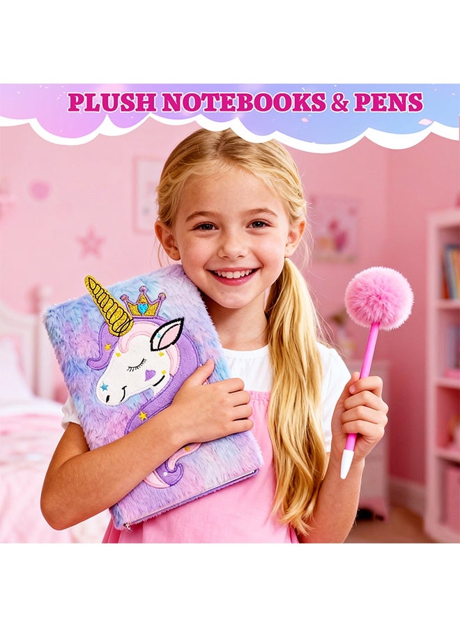 Beauenty Unicorns Gifts for Girls 5 6 7 8 9 10+ Years Old, Kids Toys Set for Teens Girls Birthday Gifts Christmas, Unicorn Toys with Light Up Soft Plush Star Pillow, Diary Notebook, Headband, Water Bottle - Image 4