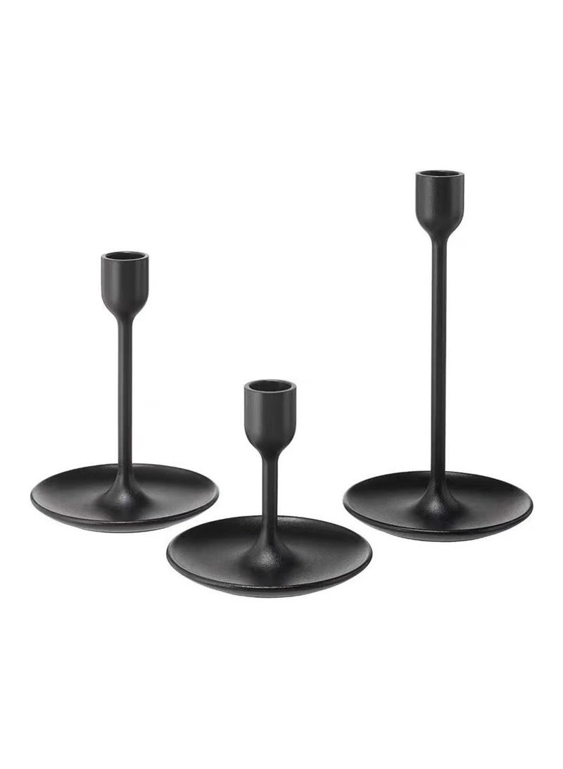 Ainawo 3-Piece Candlestick Set Black 18/12/21CM - Image 1