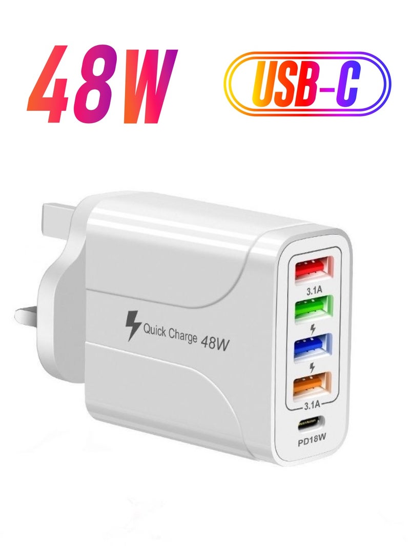PD48 Fast Charger 4 USB+PD18W USB Charger.