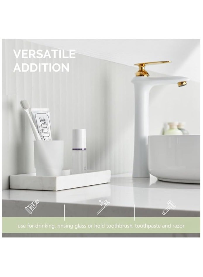 Premium Frosted Glass Tumbler  Versatile Bathroom and Drinkware Essential - Image 3