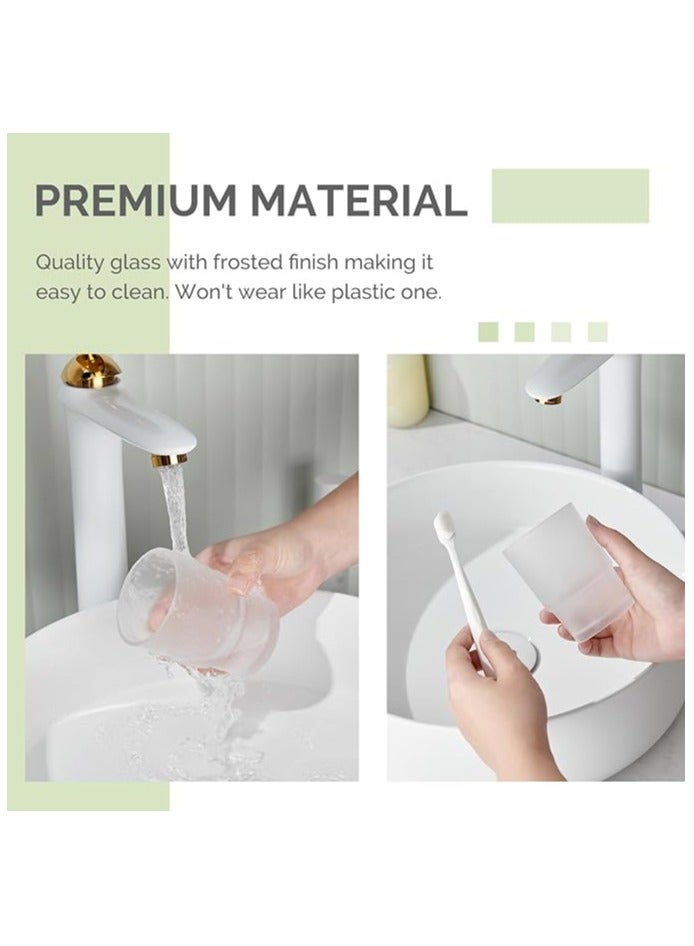Premium Frosted Glass Tumbler  Versatile Bathroom and Drinkware Essential - Image 5