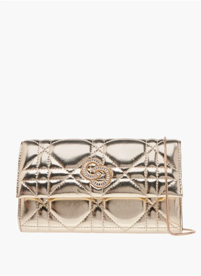 سيليست Women Quilted Crossbody Bag with Detachable Strap and Flap Closure Ramadan Collection