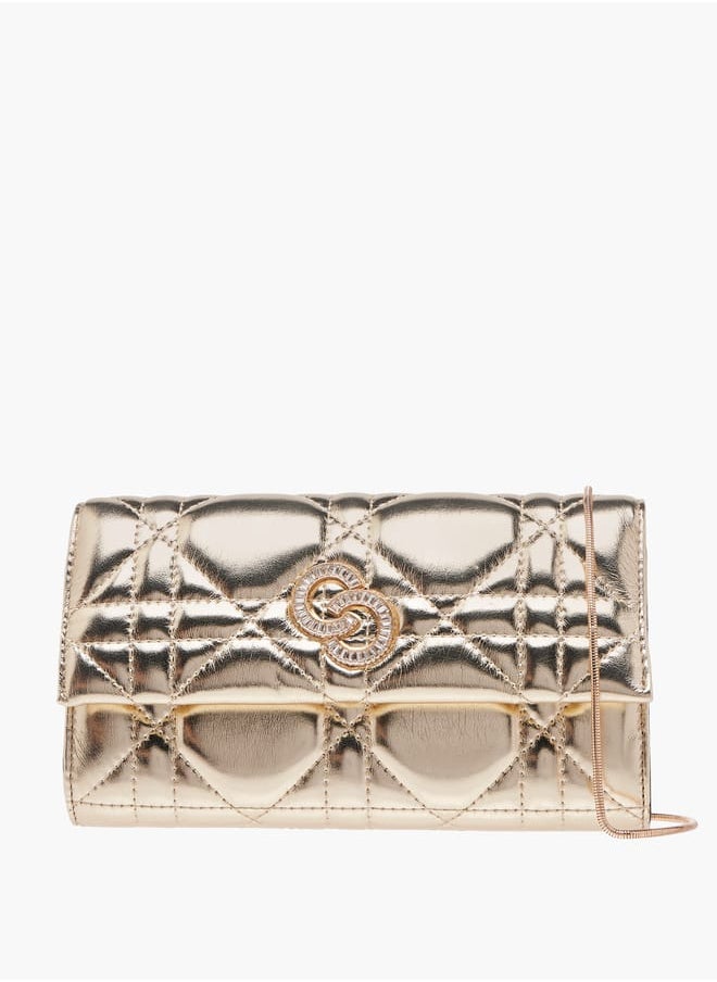 Celeste Women Quilted Crossbody Bag with Detachable Strap and Flap Closure  - Image 1