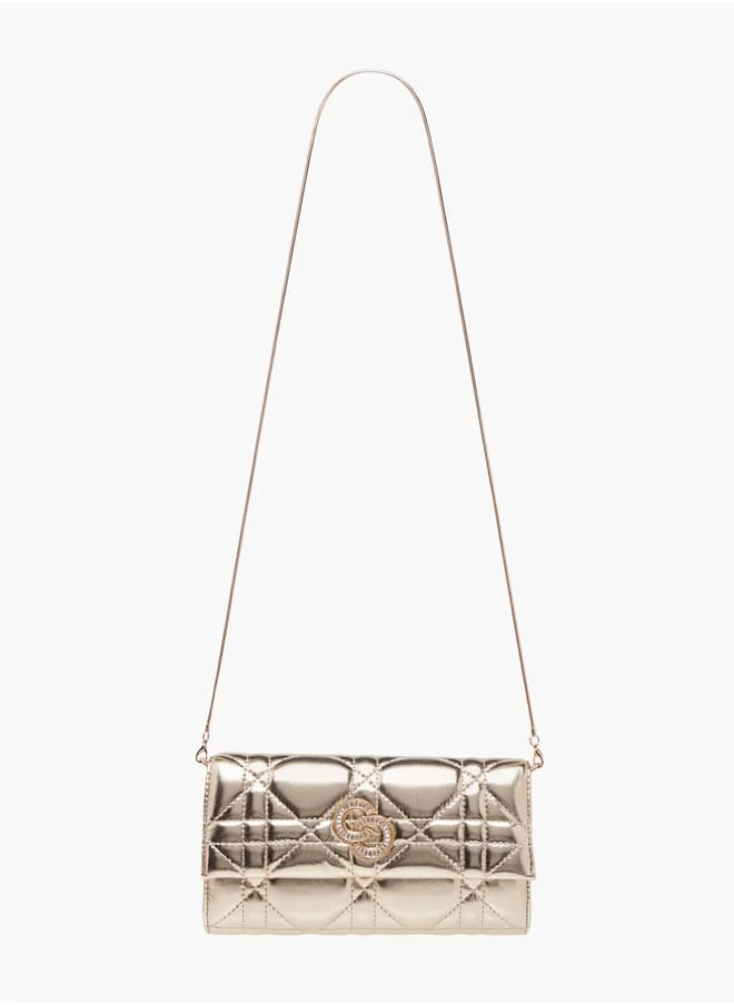 سيليست Women Quilted Crossbody Bag with Detachable Strap and Flap Closure Ramadan Collection