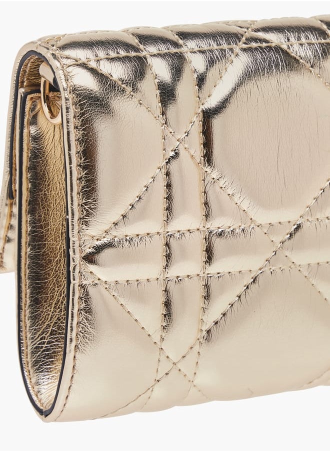 Celeste Women Quilted Crossbody Bag with Detachable Strap and Flap Closure  - Image 5