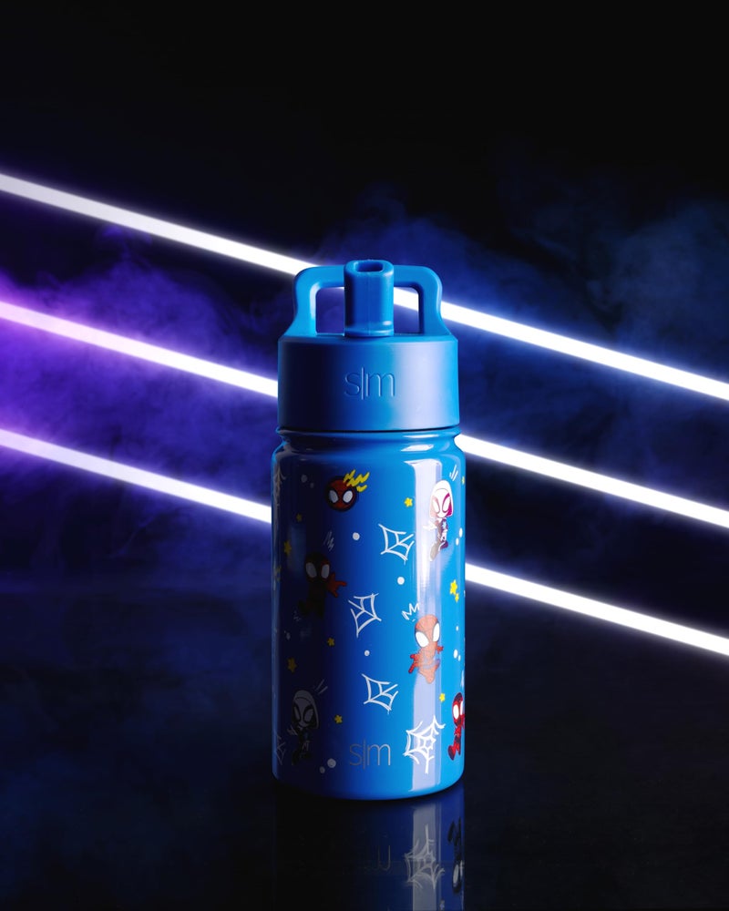 Simple Modern زجاجة ماء بسيطة وعصرية للأطفال من سممت مع غطاء قشة | مارفل سبايدر مان 14 أونصة كوب فولاذي مقاوم للصدأ معزول للأولاد، المدرسة | سبايدي وأصدقاؤه مارفل-سبايدي وأصدقاؤه - Image 2