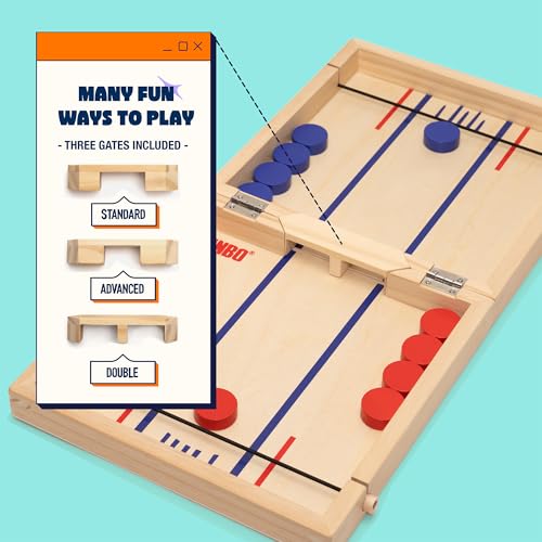 Pinbo The Classic Slingshot Game | Fast Action Foldable 2-Player Tabletop Wooden Game for Kids & Adults | Great for Travel & Game Night | Three Gates Included - Image 4