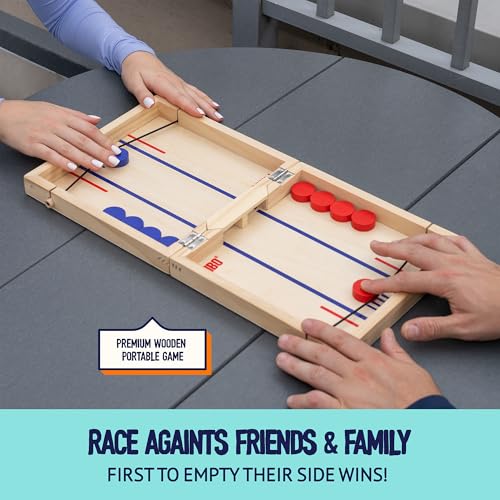 Pinbo The Classic Slingshot Game | Fast Action Foldable 2-Player Tabletop Wooden Game for Kids & Adults | Great for Travel & Game Night | Three Gates Included - Image 3
