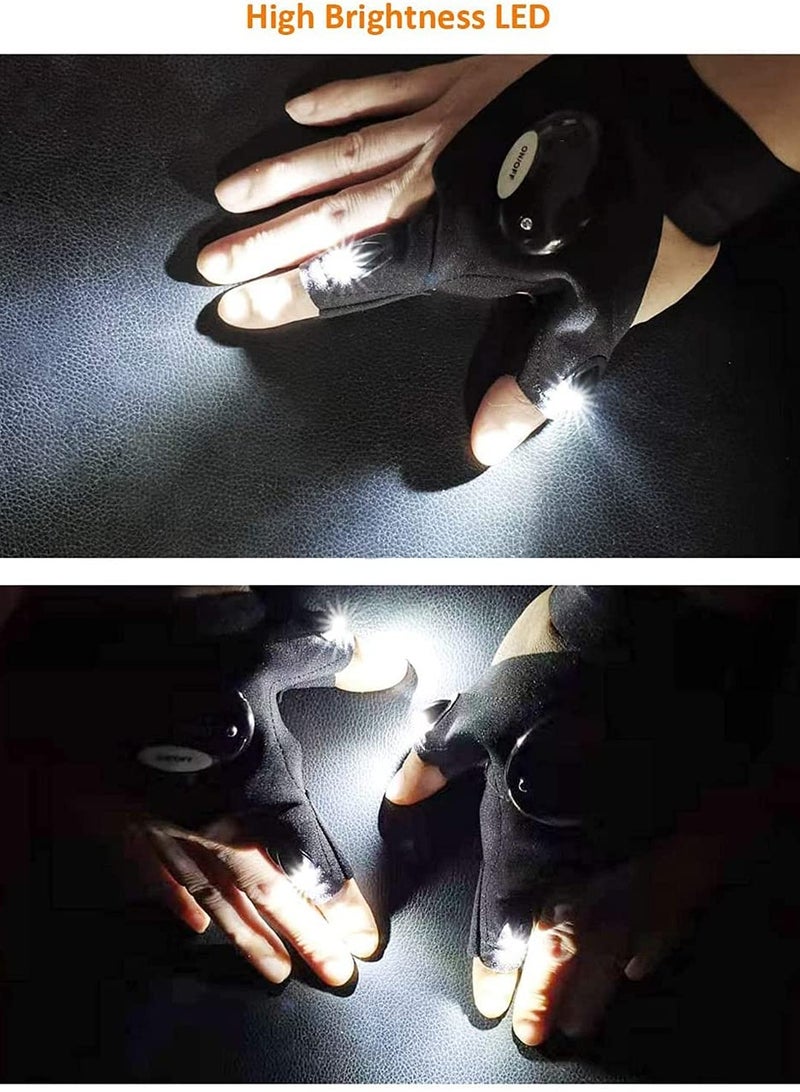 Men's LED Flashlight Gloves Innovative Gadgets for Night Activities and Outdoor Adventures 1 Pair - Image 3