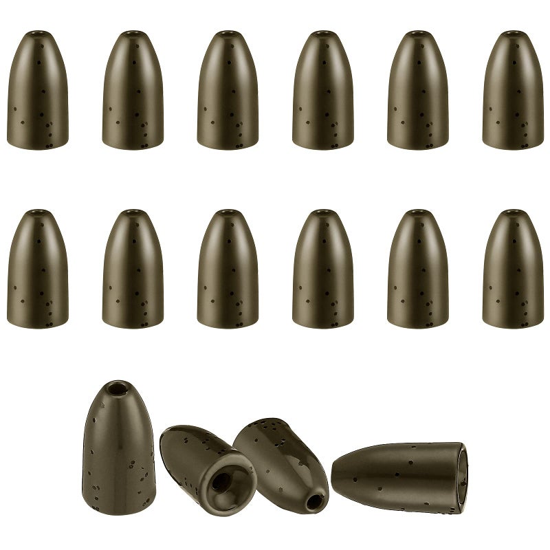 Skylety 16 Pcs Tungsten Fishing Weights for Bass, Pitching and Flipping Sinker, Sizes 1/8, 1/4, 3/16 Oz Bullet Sinker, Bass Gear(3/16 oz) - Image 1