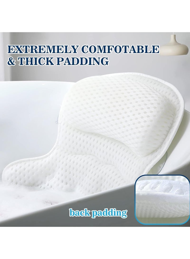 Bath Pillow Relaxing Bath Pillows for Back Support Relaxing Headrest Bath Pillow Portable Washable Bathtub Accessories with 4D Air Mesh Thick Soft Bath Pillow  - Image 3