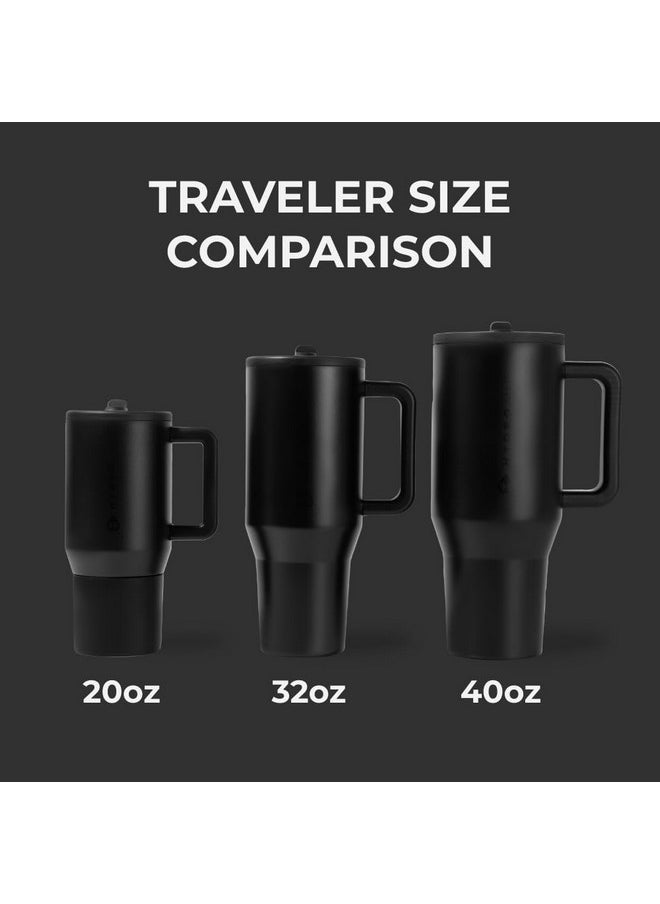 HydroJug Traveler - 40 oz Water Bottle with Handle & Flip Straw - Fits in Cup Holder, Leak Resistant Tumbler-Reusable Insulated Stainless Steel & Rubber Base - Gifts for Women & Men, Black - pzsku/ZEB04E500C4F35CC91806Z/45/_/1736571233/adf2bd0e-9cde-455b-a790-6a30f55e7f68