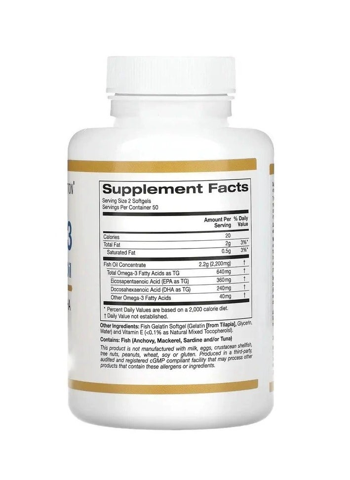 oem Premium Omega-3 Fish Oil Concentrated Formula with EPA and DHA for Optimal Lipid Profile and Immune Support - Gluten-Free, Non-GMO - 100 Fish Gelatin Softgels（Packaging may vary）2 PCS  - Image 4