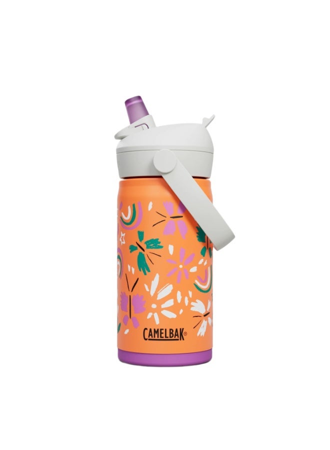 CAMELBAK زجاجة كاملباك ثرايف فليب ستراو للأطفال VSS - فراشة قوس قزح، مقاومة للتسرب، خالية من BPA، زجاجة ماء للمدرسة والسفر واللعب - 12 أونصة - Image 1
