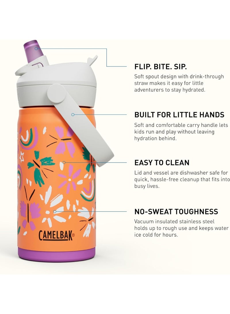 CAMELBAK زجاجة كاملباك ثرايف فليب ستراو للأطفال VSS - فراشة قوس قزح، مقاومة للتسرب، خالية من BPA، زجاجة ماء للمدرسة والسفر واللعب - 12 أونصة - Image 5