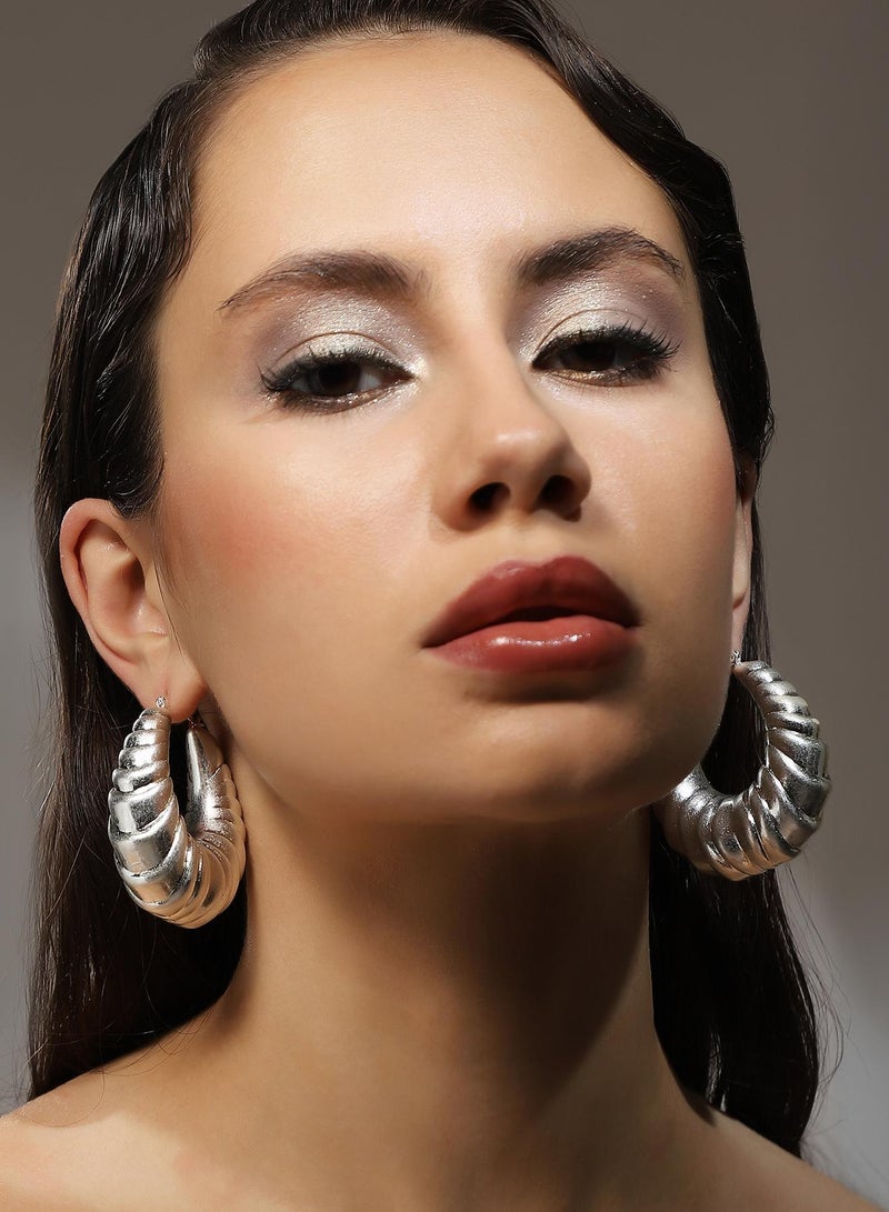 سوهي حلق مجوهرات سميك بتصميم مموج - Image 3