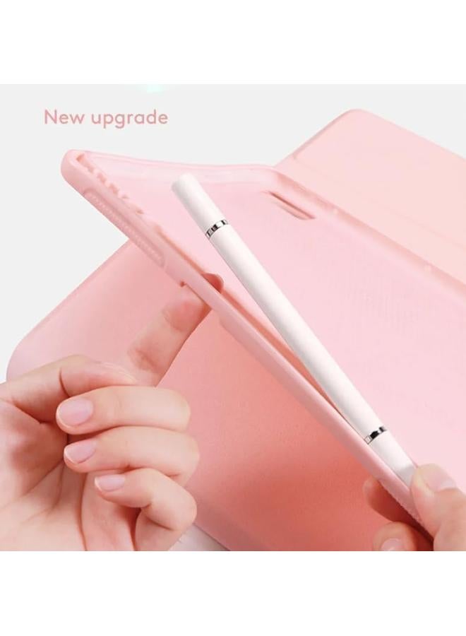 erorex Arabic And English Keyboard Case Compatible With Ipad Air 11 Inch (2024) M2 Ipad Air 6Th Gen Retro Round Key Detachable Touch Keyboard With Mouse (Pink)  - Image 3