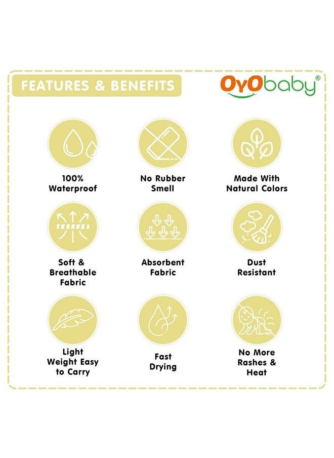 OYO BABY Reusable Mat Water Proof Extra Absorbent Dry Sheets Mat Dry Mat For Baby Baby Dry Sheet Small Size(70X50 Cm Yellow)Pack Of 2  - Image 3
