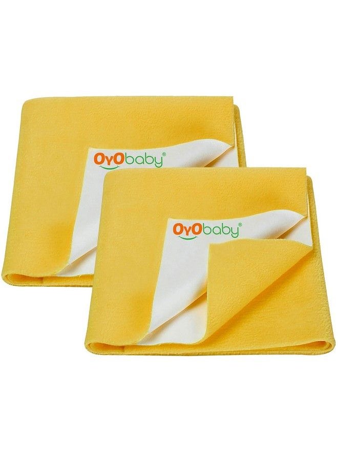 OYO BABY Reusable Mat Water Proof Extra Absorbent Dry Sheets Mat Dry Mat For Baby Baby Dry Sheet Small Size(70X50 Cm Yellow)Pack Of 2  - Image 1