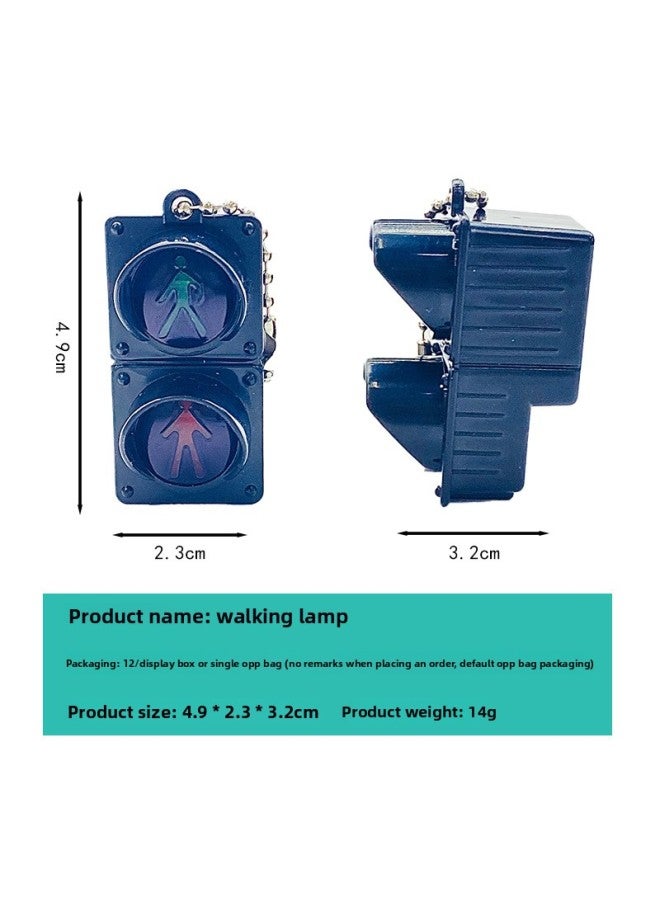 Tiktok Popular Electronic Traffic Light Keychain Backpack Pendant Mini Cute Walking Light LED Luminous Keychain 