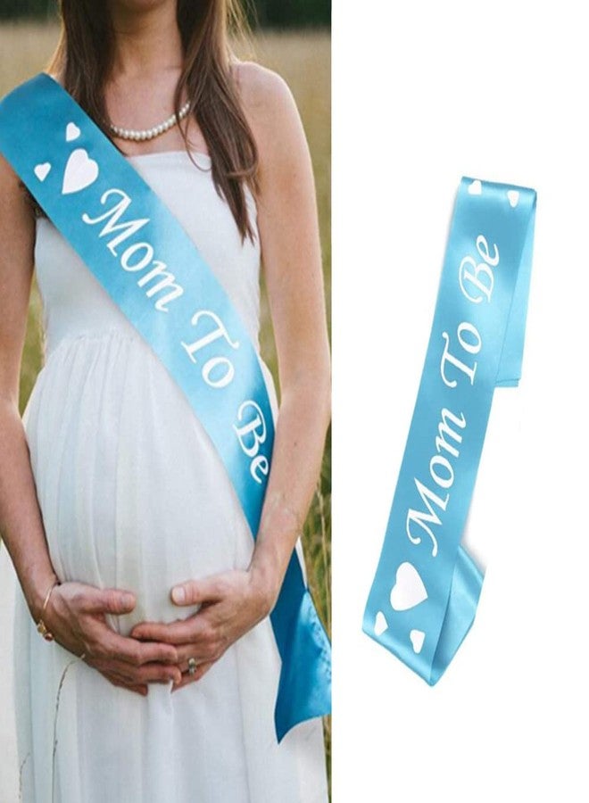 جيلوكيبو قطعتان من دبابيس شارة "أبي المنتظر" المصنوعة من الصفيح، وشريط وشاح لحفل استقبال المولود "أمي المنتظرة"، ودبابيس أزرار على شكل وردة للكشف عن جنس المولود، هدايا للأمهات الجدد لتزيين حفلات الأطفال (أزرق) - Image 5