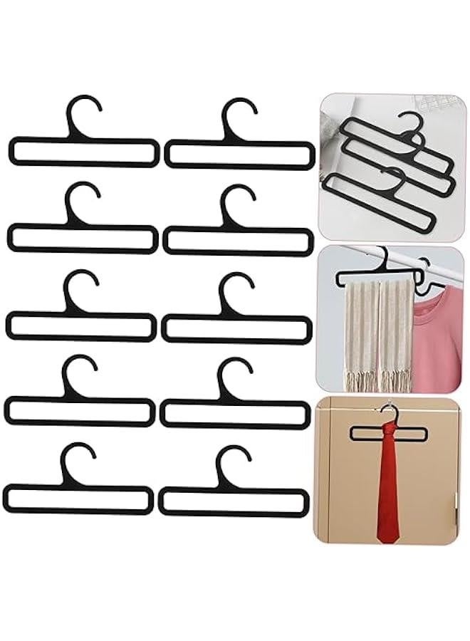 10pcs Clothes Hanger Towel Holder Scarf Rack Clothes Rack Scarf Organizer for Closet Scarf Holder Organizer Hangers Belt Organizer Scarf Display Belt Hanger Rectangle Tie Plastic - Image 3